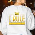 I Rule Math Ruler Mathematics Pun Math Teacher Men Women Girls Kids Women's Sweatshirt Back Print White