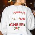 Running On Coffee And Christmas Cheer Lover Teacher For Men Women Kids Women's Sweatshirt Back Print White Running On Coffee And Christmas Cheer Lover Teacher For Men Women Kids Women's Sweatshirt Back Print White