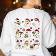 Santa Ghost Reading Books Christmas Library Teacher Women's Sweatshirt Back Print White Santa Ghost Reading Books Christmas Library Teacher Women's Sweatshirt Back Print White
