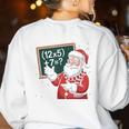Santa Teacher 67 Math Christmas Xmas Holiday Number 67 Women's Sweatshirt Back Print White Santa Teacher 67 Math Christmas Xmas Holiday Number 67 Women's Sweatshirt Back Print White