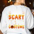 This Is My Scary Math Teacher Costume Halloween Women's Sweatshirt Back Print White This Is My Scary Math Teacher Costume Halloween Women's Sweatshirt Back Print White