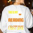 This Is My Scary Reading Teacher Costume Halloween School Women's Sweatshirt Back Print White