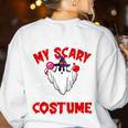 This Is My Scary Science Teacher Costume Ghost Halloween Women's Sweatshirt Back Print White