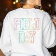 School Field Day Happy Field Day Tee Teacher Life Summer Women's Sweatshirt Back Print White School Field Day Happy Field Day Tee Teacher Life Summer Women's Sweatshirt Back Print White