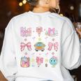School Pencils And Bows Teacher Bow Coquette Pencil Girls Women's Sweatshirt Back Print White