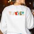 School Teacher Men And Women Back To School Teachers Women's Sweatshirt Back Print White
