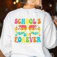 School's Out Forever Retirement 2026 Retro Retired Teacher Women's Sweatshirt Back Print White School's Out Forever Retirement 2026 Retro Retired Teacher Women's Sweatshirt Back Print White