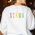Schwa Teacher Reading Literacy For English Grammar Teachers Women's Sweatshirt Back Print White Schwa Teacher Reading Literacy For English Grammar Teachers Women's Sweatshirt Back Print White