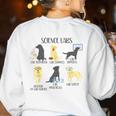 Science Labs Dogs Labrador Retriever Science Teacher Women's Sweatshirt Back Print White Science Labs Dogs Labrador Retriever Science Teacher Women's Sweatshirt Back Print White