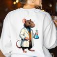 Science Rat Lab Science Scientist Mouse Teacher Chemistry Women's Sweatshirt Back Print White Science Rat Lab Science Scientist Mouse Teacher Chemistry Women's Sweatshirt Back Print White