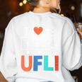 Science Of Reading I Love To Teach UFLI Teacher Literacy Women's Sweatshirt Back Print White