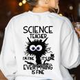 Science Teacher Appreciation Merch -Adults -Youth Grey Classic Fit Modern Science Theme Cartoon Women's Sweatshirt Back Print White