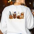 Science Teacher Horror Fall Coffee Halloween Pumpkin Autumn Women's Sweatshirt Back Print White Science Teacher Horror Fall Coffee Halloween Pumpkin Autumn Women's Sweatshirt Back Print White