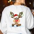Science Teacher Squad Reindeer Christmas Teacher Xmas Lights For Men Women Women's Sweatshirt Back Print White Science Teacher Squad Reindeer Christmas Teacher Xmas Lights For Men Women Women's Sweatshirt Back Print White