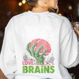 Science Teachers Love Brains Shirt Men Women Halloween Women's Sweatshirt Back Print White Science Teachers Love Brains Shirt Men Women Halloween Women's Sweatshirt Back Print White