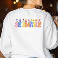 Se Amable Be Kind In Spanish Groovy Teacher Flowers Women's Sweatshirt Back Print White Se Amable Be Kind In Spanish Groovy Teacher Flowers Women's Sweatshirt Back Print White