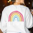 Sé Amable Spanish Bilingual Teacher Be Kind Boho Rainbow Women's Sweatshirt Back Print White Sé Amable Spanish Bilingual Teacher Be Kind Boho Rainbow Women's Sweatshirt Back Print White