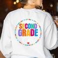 Second Grade Crew 2nd Back To School Teacher Team Squad Women's Sweatshirt Back Print White Second Grade Crew 2nd Back To School Teacher Team Squad Women's Sweatshirt Back Print White