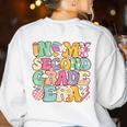 In My Second Grade Era Girl Back To School 2nd Grade Teacher Women's Sweatshirt Back Print White In My Second Grade Era Girl Back To School 2nd Grade Teacher Women's Sweatshirt Back Print White