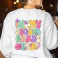 In My Second Grade Era Teachers Women Back To School Girls Women's Sweatshirt Back Print White