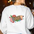Second Grade Teacher Leopard Pencil 2nd Grade Women Teacher Women's Sweatshirt Back Print White