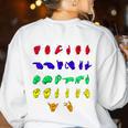 Sign Language Alphabet For ASL Interpreter Deaf Teacher Stud For Men Women Girls Kids Women's Sweatshirt Back Print White