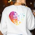 Sign Language Heart ASL For Deaf Teacher Women's Sweatshirt Back Print White Sign Language Heart ASL For Deaf Teacher Women's Sweatshirt Back Print White