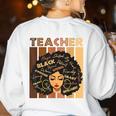 Smart Teacher Afro Girl Melanin African American Wowen Women's Sweatshirt Back Print White Smart Teacher Afro Girl Melanin African American Wowen Women's Sweatshirt Back Print White