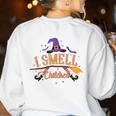 I Smell Children Wicked Cute Kindergarten Teacher Halloween Women's Sweatshirt Back Print White