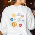 Solar System Learning Is Out Of This World Science Teacher Women's Sweatshirt Back Print White Solar System Learning Is Out Of This World Science Teacher Women's Sweatshirt Back Print White