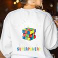 I Solve Cubes Speed Cubing Vintage Youth Math Teacher Women's Sweatshirt Back Print White I Solve Cubes Speed Cubing Vintage Youth Math Teacher Women's Sweatshirt Back Print White