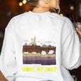 Sorry My Fault Earthquake Tectonic Plate Science Teacher Pun Women's Sweatshirt Back Print White Sorry My Fault Earthquake Tectonic Plate Science Teacher Pun Women's Sweatshirt Back Print White