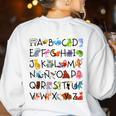 SPANISH ALPHABET MAESTRA SPANISH TEACHER Women's Sweatshirt Back Print White SPANISH ALPHABET MAESTRA SPANISH TEACHER Women's Sweatshirt Back Print White