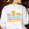 Spanish Multilingual Teacher Dual Languages Bilingual Women's Sweatshirt Back Print White Spanish Multilingual Teacher Dual Languages Bilingual Women's Sweatshirt Back Print White