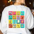 Spanish Teacher Back To School Maestra Dual Language Crew Women's Sweatshirt Back Print White Spanish Teacher Back To School Maestra Dual Language Crew Women's Sweatshirt Back Print White