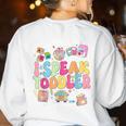 I Speak Toddler Back To School Teacher Women's Sweatshirt Back Print White I Speak Toddler Back To School Teacher Women's Sweatshirt Back Print White
