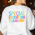Special Education Team Definition Retro Ed Team Crew Teacher Women's Sweatshirt Back Print White