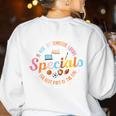 Special Teacher Music Art Library Physical Education Women's Sweatshirt Back Print White Special Teacher Music Art Library Physical Education Women's Sweatshirt Back Print White