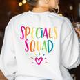 Specials Squad Art Music PE Tech Gym Teacher Team Women's Sweatshirt Back Print White
