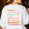 SPED Caffeinate Advocate Laminate Educate Teacher Facilitate For Men Women Women's Sweatshirt Back Print White SPED Caffeinate Advocate Laminate Educate Teacher Facilitate For Men Women Women's Sweatshirt Back Print White