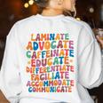 Sped Caffeinate Advocate Laminate Educate Teacher Men Women Kids Women's Sweatshirt Back Print White Sped Caffeinate Advocate Laminate Educate Teacher Men Women Kids Women's Sweatshirt Back Print White