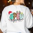 SPED Squad Special Education Teacher Autism Christmas Women Women's Sweatshirt Back Print White SPED Squad Special Education Teacher Autism Christmas Women Women's Sweatshirt Back Print White