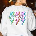 SPED Teacher Squad Lightning Bolt Special Education Women's Sweatshirt Back Print White SPED Teacher Squad Lightning Bolt Special Education Women's Sweatshirt Back Print White