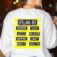 Spelling Bee Pun Halloween Costume For Teachers Women's Sweatshirt Back Print White