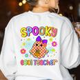 Spooky ESOL Teacher Halloween ESOL Teaching Coquette Women's Sweatshirt Back Print White Spooky ESOL Teacher Halloween ESOL Teaching Coquette Women's Sweatshirt Back Print White