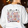Spooky Science Teacher Halloween Science Teaching For Men Women Women's Sweatshirt Back Print White Spooky Science Teacher Halloween Science Teaching For Men Women Women's Sweatshirt Back Print White