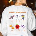 Spooky Syllables Halloween Teacher Student Education Women's Sweatshirt Back Print White Spooky Syllables Halloween Teacher Student Education Women's Sweatshirt Back Print White