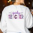 Spooky Teacher Halloween Costume Women Spooky Teacher Women's Sweatshirt Back Print White Spooky Teacher Halloween Costume Women Spooky Teacher Women's Sweatshirt Back Print White