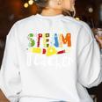 Steam Teacher Science Tech Engineering Arts Maker Women's Sweatshirt Back Print White