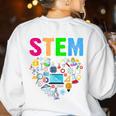 STEM Science Technology Engineering Math Teacher Women's Sweatshirt Back Print White